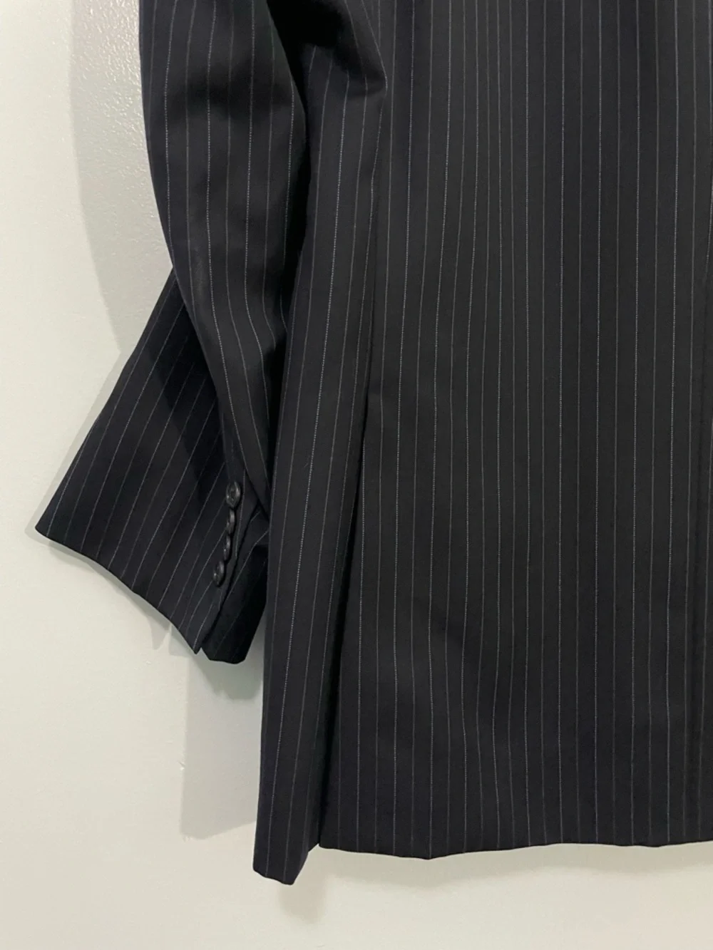 Ralph Lauren Navy Pinstripe Pure Wool Two-Button Blazer Size 40R